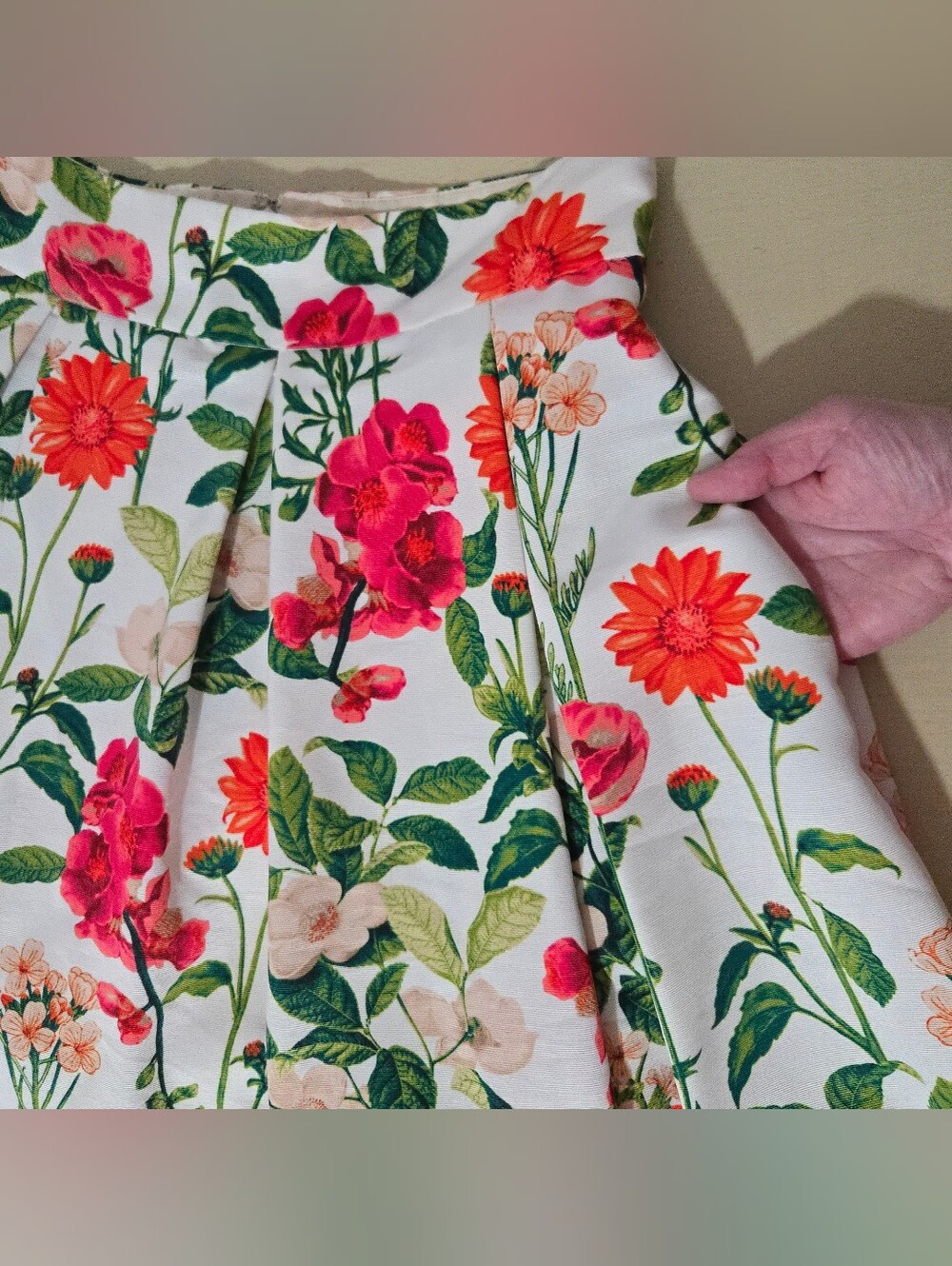 Vintage Eliza J Pleated A-Line Skirt - Botanical - Box Pleats - Tulle - Size 4 - Picture 6 of 12